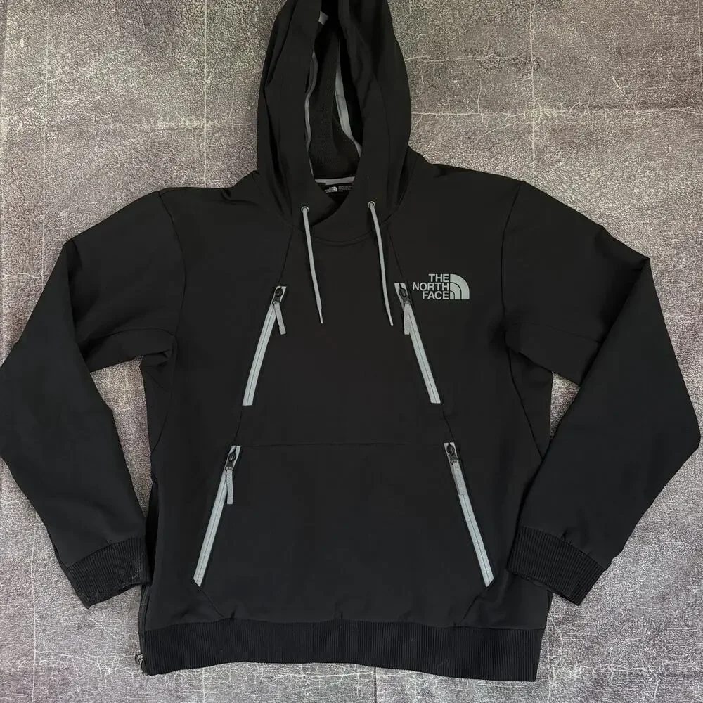 Men's The North Face Black Fleece Lined Tekno Soft Shell Hoodie Sweatshirt Sz M